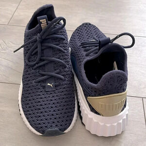 PUMA Knit Lace Sock Runners Navy, Size 7.5